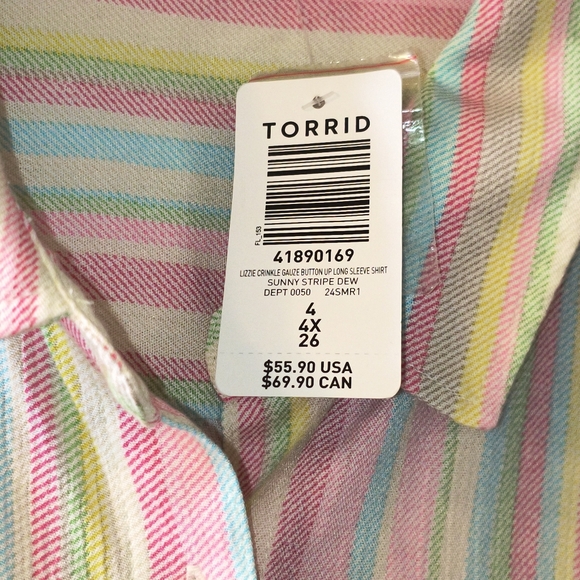 Torrid Lizzie Button-Up Long Sleeve Shirt Size 4X 26 - Picture 3 of 5